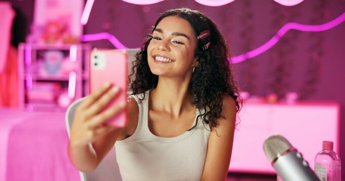 Girl,,Influencer,And,Selfie,For,Live,Stream,For,Social,Media, The Ethics of "Baby Botox" for Gen Z